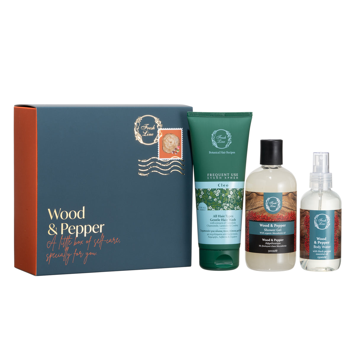 WOOD & PEPPER Hair & Body Care Set 3 pcs   